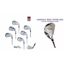 AGXGOLF GIRLS RIGHT HAND TCI SERIES IRON SET: w/#3 HYBRID + 5, 6, 7, 8 & 9 IRONS + PW + OPTIONAL SAND WEDGE:  ALL SIZES